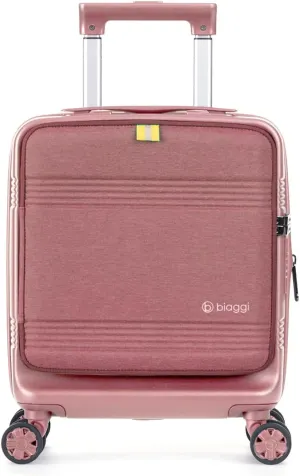 Biaggi Runway Hybrid Expandable Underseat Carry-On – Lightweight TSA-Approved Polycarbonate Travel Bag, Perfect for Getaways & Long Weekends (Expandable Underseater, Pink)