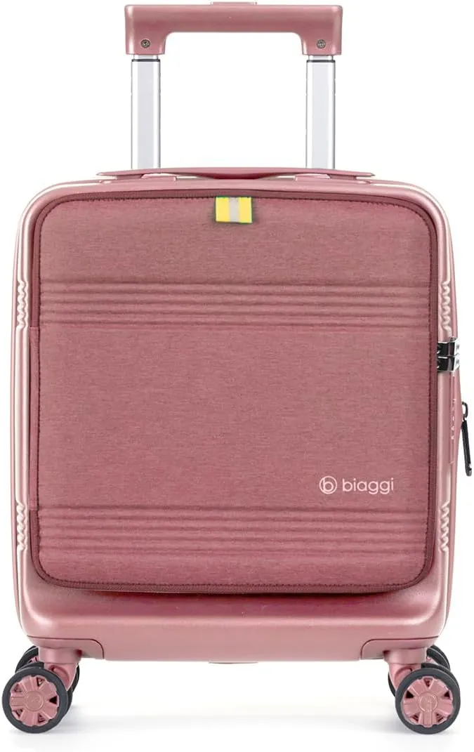 Biaggi Runway Hybrid Expandable Underseat Carry-On – Lightweight TSA-Approved Polycarbonate Travel Bag, Perfect for Getaways & Long Weekends (Expandable Underseater, Pink)