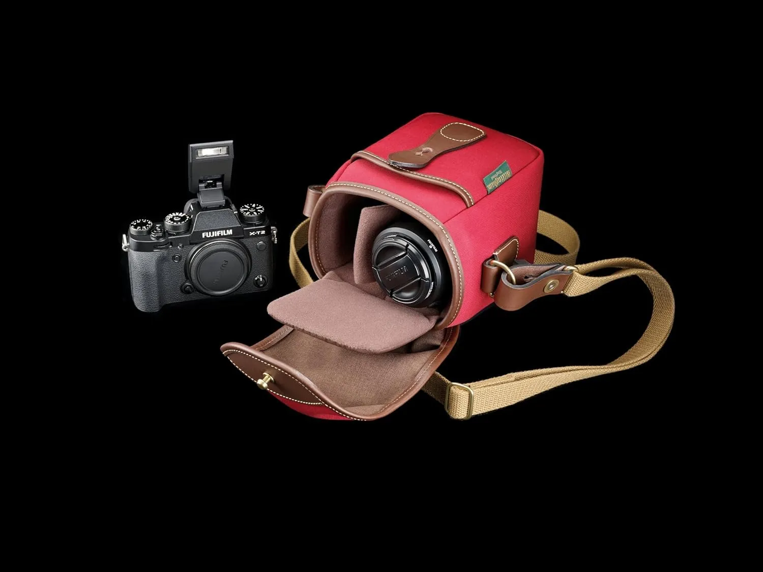 Billingham 72 Small Camera Bag (Burgundy Canvas/Chocolate Leather)