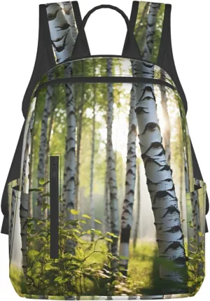 Birch Trees Print Women Travel Backpack Purse Casual Daypack Laptop bag for Work,Business,Travel