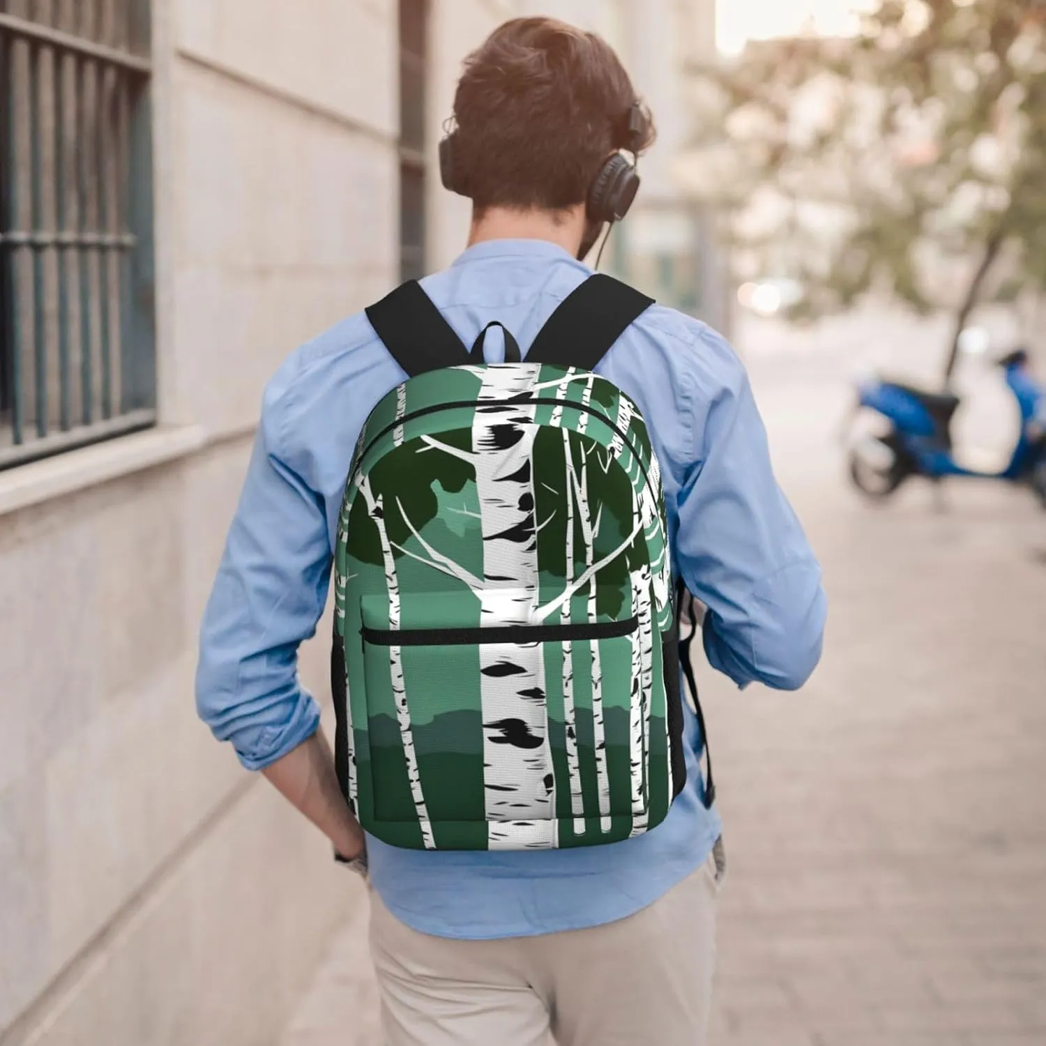 Birch Trees Travel Laptops Backpack For Women Men,Casual Work Bag 17inch Backpacks For Hiking Business
