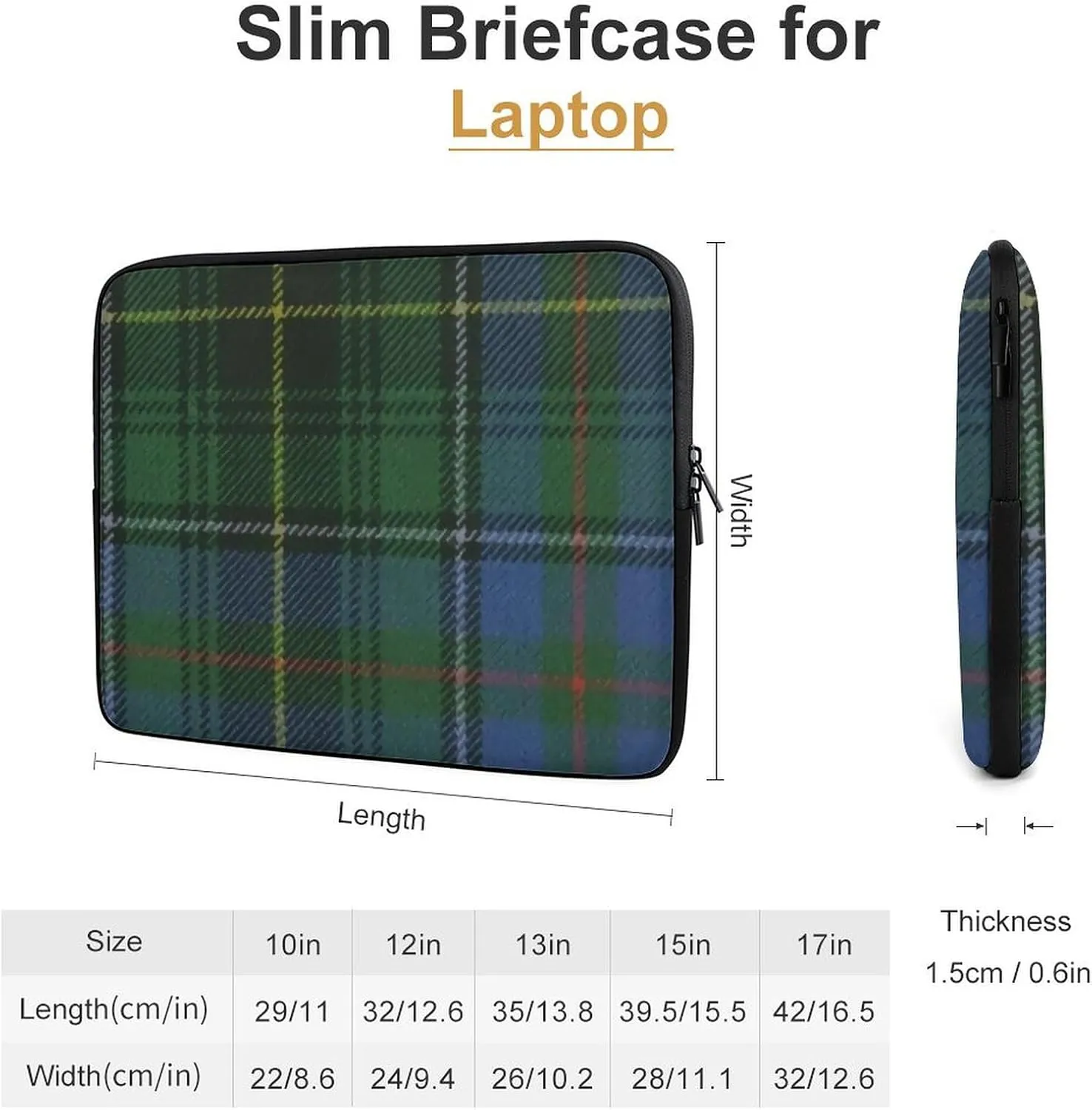 Black Watch Tartan Pattern All Print Hands Free Withdrawal Laptop Bag Unisex