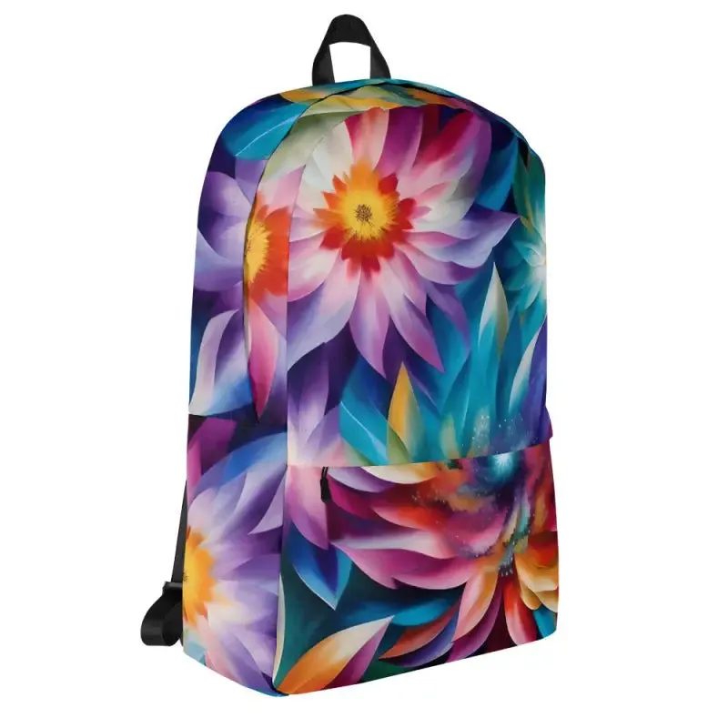 Blooming Backpack with Colorful Large Flowers