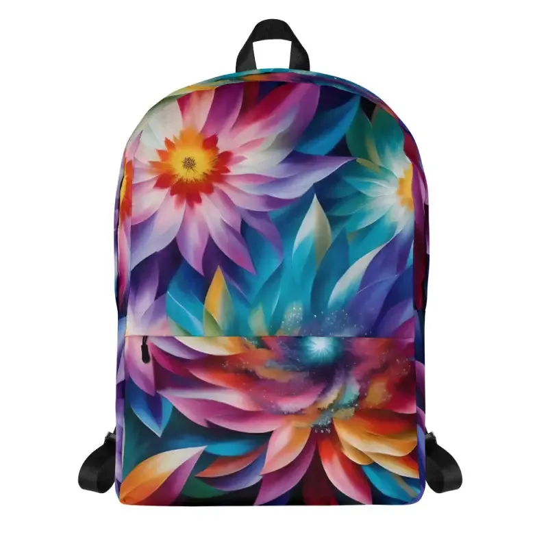 Blooming Backpack with Colorful Large Flowers