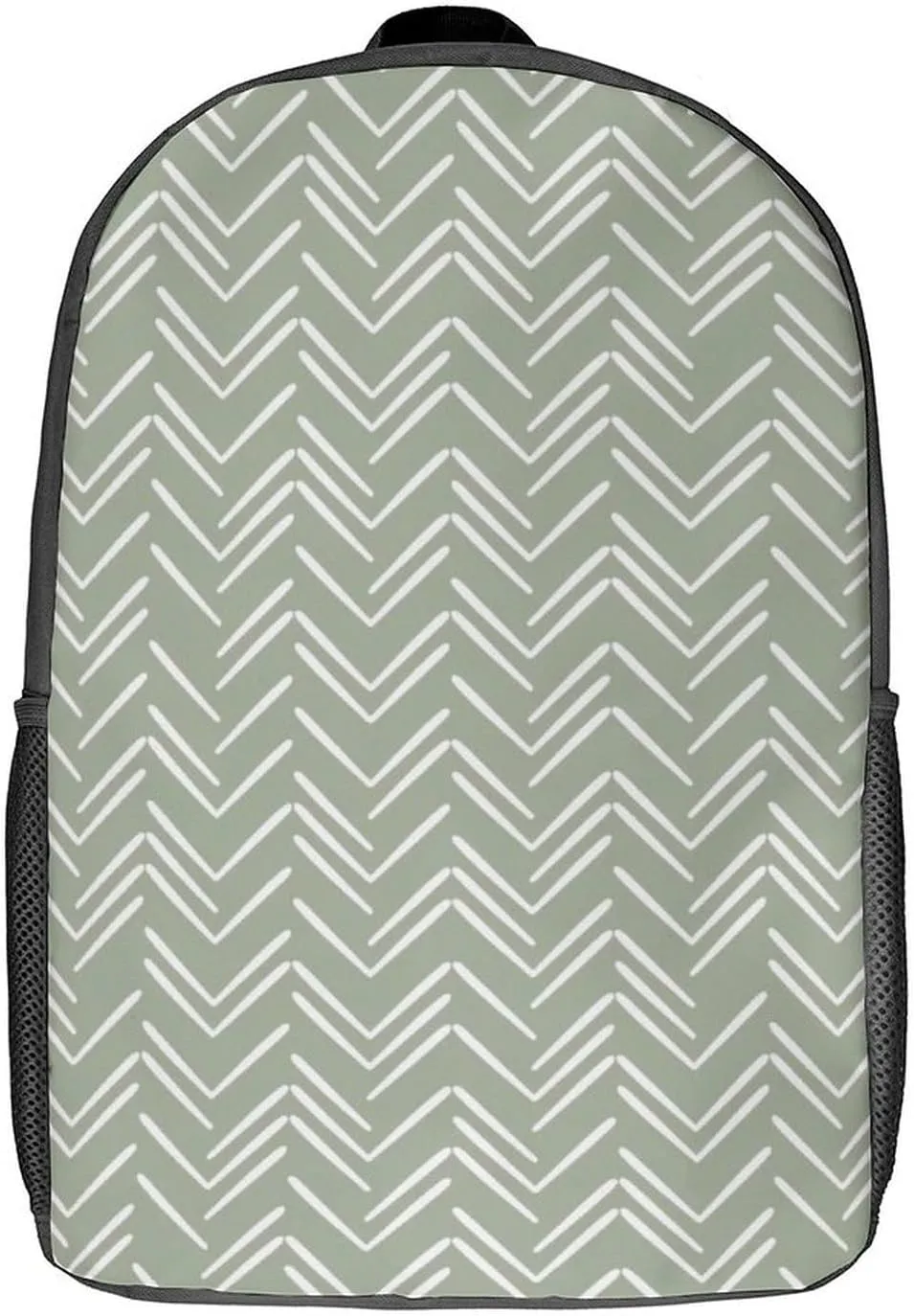 Boho Mud Cloth Chevron Pattern Sage Green Backpack Lightweight Waterproof Backpacks Laptop Backpack for Unisex Casual Travel Daypacks Large Capacity