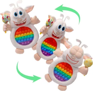 Booba Pop Sensory Plush Doll - Two in One - Fidget and Plush Toy from Netflix Show Booba Cute, Soft, Stuffed Plush Plush Doll for Kids - Officially Licensed Product - 14 Inches