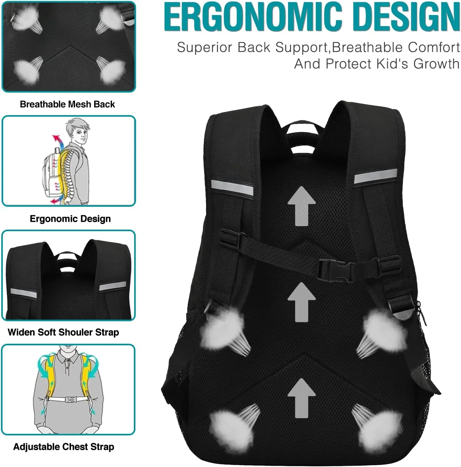 Boys Backpack For School Kids Backpack Game Schoolbag For Children Teens Elementary Middle College Student Bookbag Travel Rucksack Laptop Daypacks