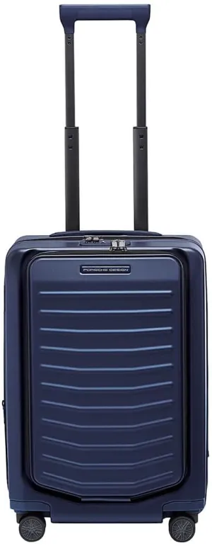Bric's PORSCHE DESIGN 21" Spinner Expandable Carry-On Luggage - 15" Laptop Compartment - Roadster Travel Hardside Suitcase - Dark Blue Matte