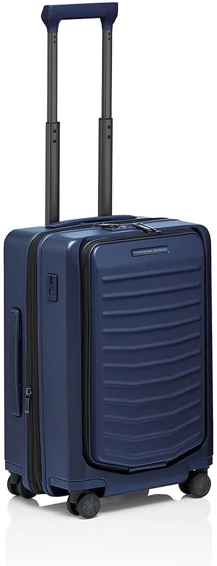 Bric's PORSCHE DESIGN 21" Spinner Expandable Carry-On Luggage - 15" Laptop Compartment - Roadster Travel Hardside Suitcase - Dark Blue Matte