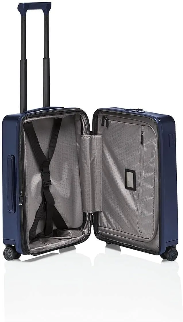 Bric's PORSCHE DESIGN 21" Spinner Expandable Carry-On Luggage - 15" Laptop Compartment - Roadster Travel Hardside Suitcase - Dark Blue Matte