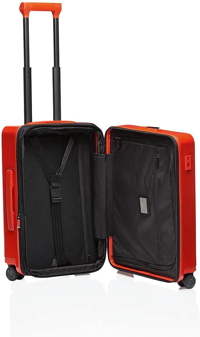 Bric's PORSCHE DESIGN 21" Spinner Expandable Carry-On Luggage - 15" Laptop Compartment - Roadster Travel Hardside Suitcase - Lava Orange