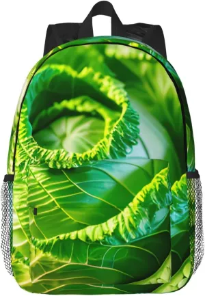 Bright Cabbage Print Versatile Backpack Laptop Backpacks Travel Outdoor Adventures Working Use Adults