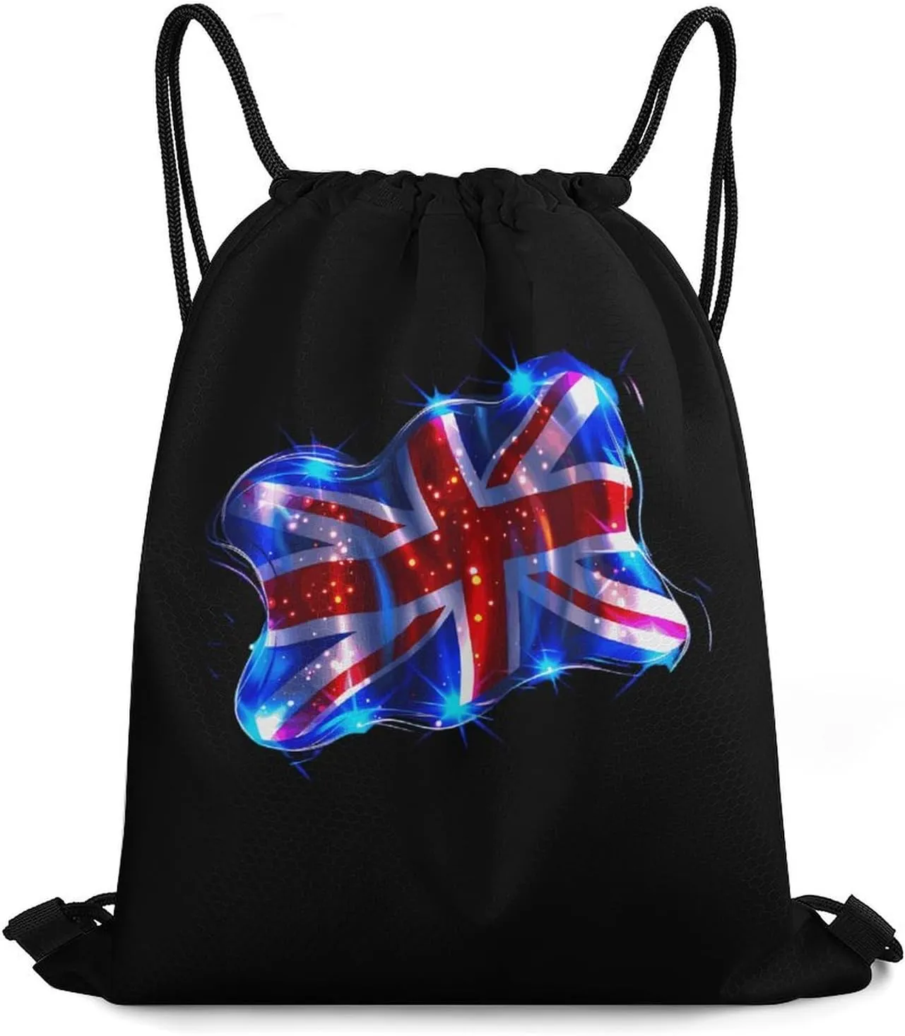 British UK Flag Travel Drawstring Bag Waterproof String Backpack Gym Sackpack Sport Bag