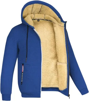 BTDECLAR Unisex Hoodies Oversized Fleece Lined Long Sleeve Sweatshirt Casual Warm Drawstring Lightweight Zipper 2024 Trendy