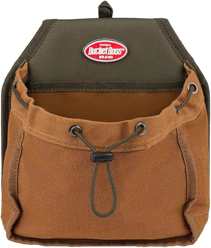 Bucket Boss Parachute Pouch with Speed Square Pocket and Flap Fit in Brown, 54135