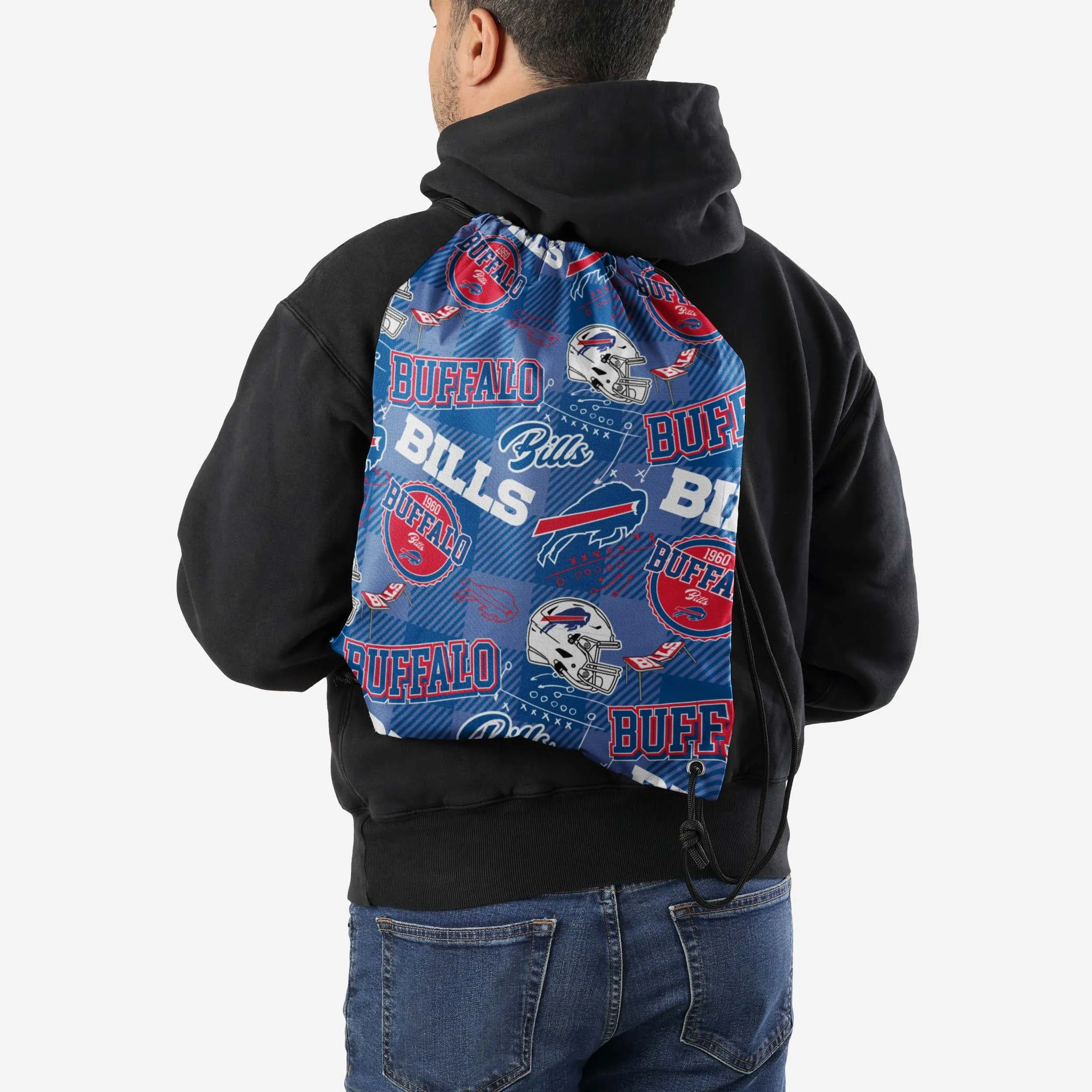 Buffalo Bills Thematic Repeat Print Drawstring Backpack