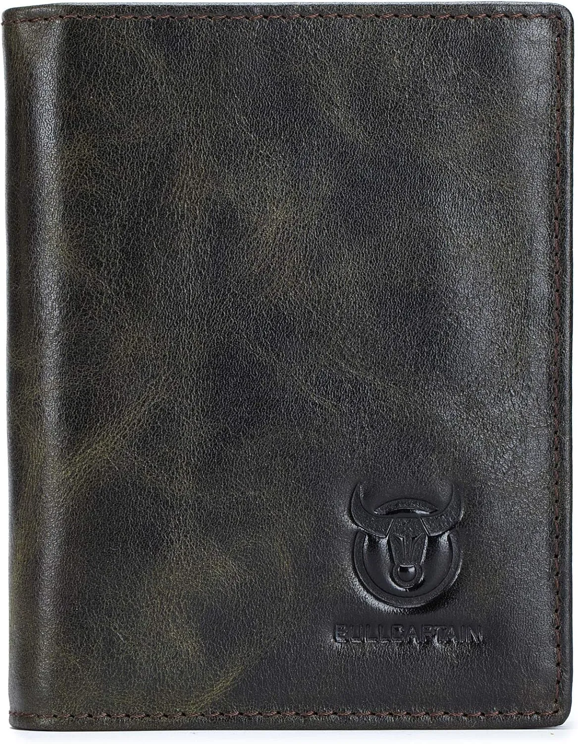 BULLCAPTAIN Large Capacity Genuine Leather Bifold Wallet/Credit Card Holder for Men with 15 Card Slots QB-027
