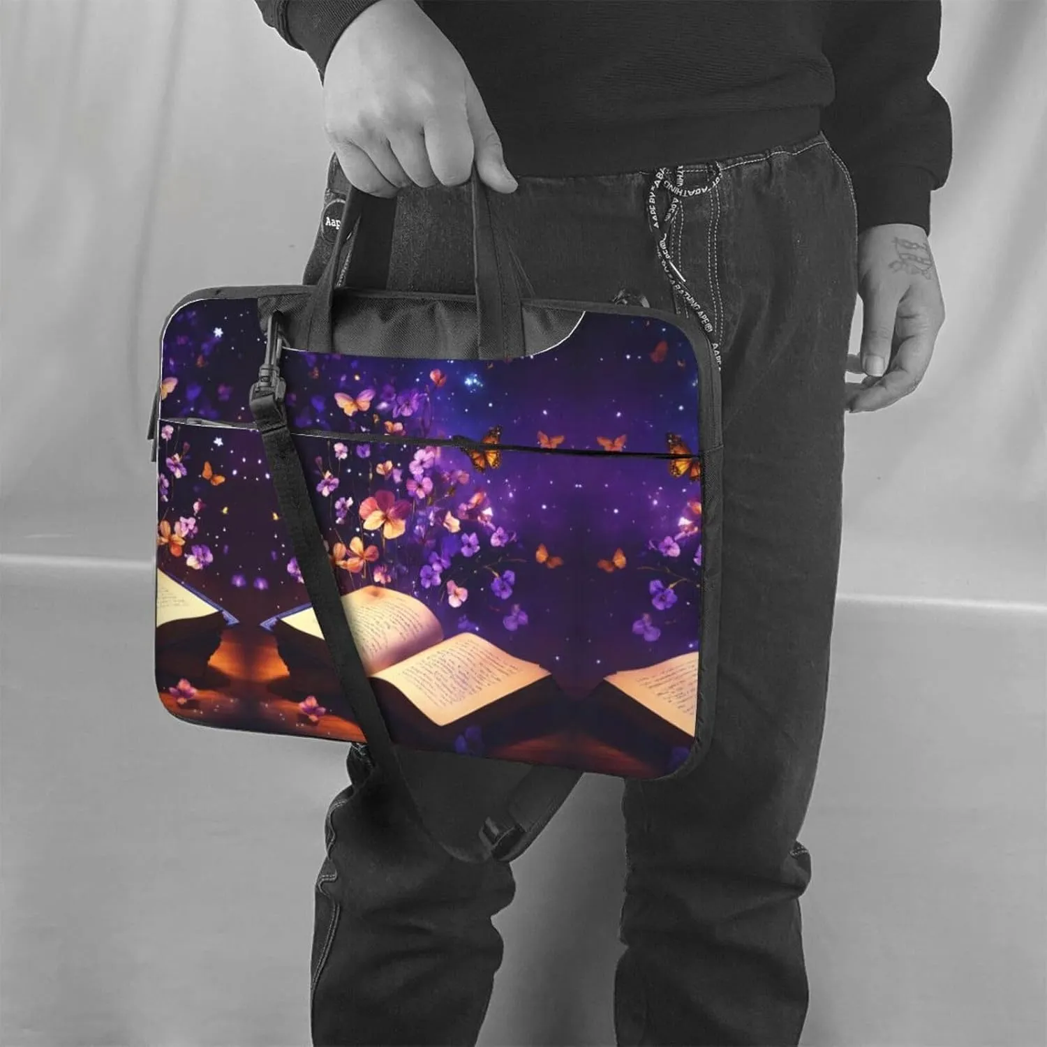 Butterfly Print Work Casual Office Laptop Shoulder Messenger Bag 13 inch 14 inch 15.6 inch