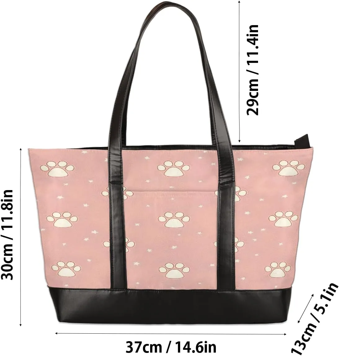 Canvas Laptop Tote Bag for Women Heart Print Snowflake Red 15.6 Inch Large Capacity Computer Bag