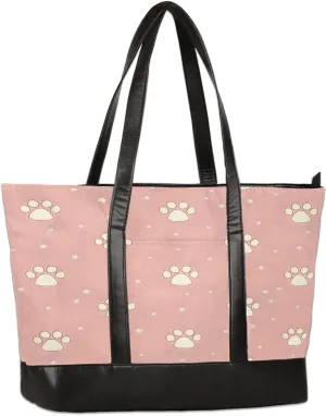 Canvas Laptop Tote Bag for Women Heart Print Snowflake Red 15.6 Inch Large Capacity Computer Bag