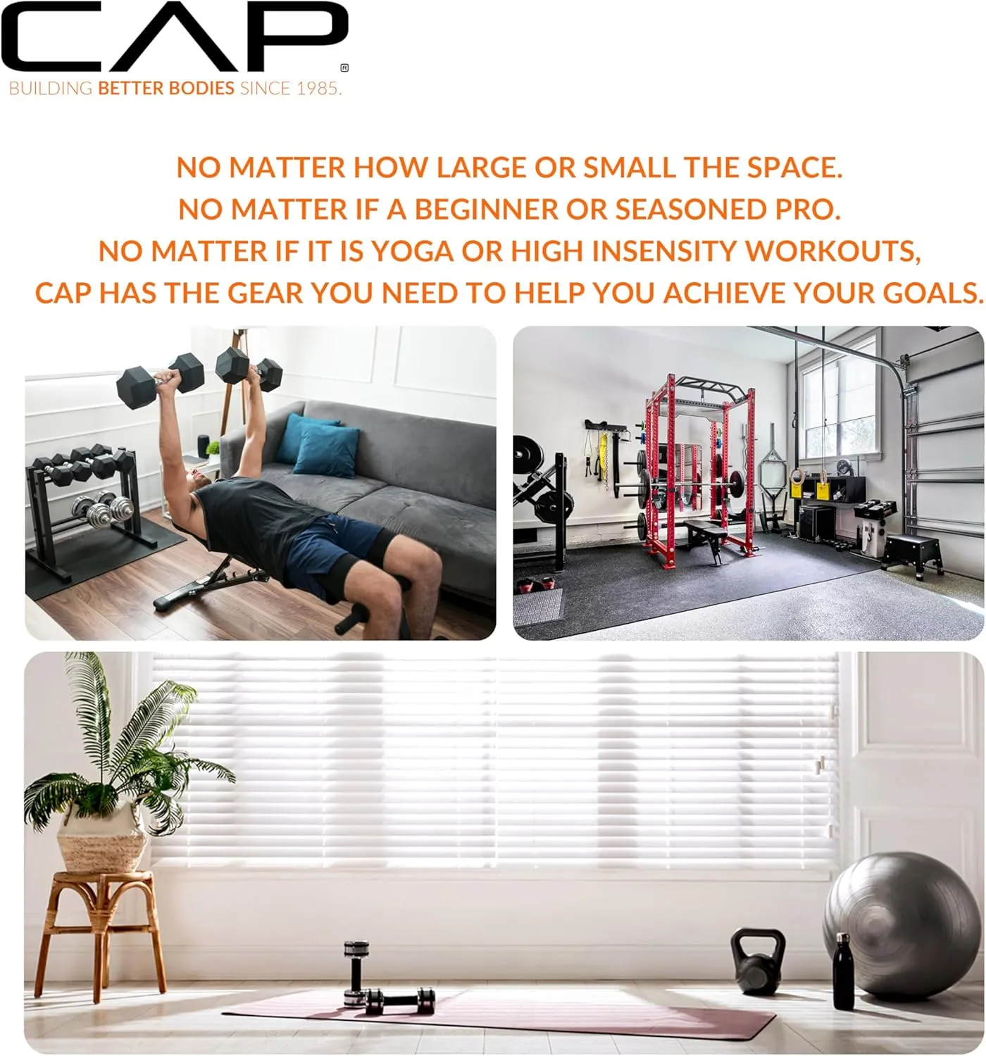 CAP Barbell All Purpose Folding Anti Tear Exercise Training Aerobic Fitness Gym & Gymnastics Balance Mat | Multiple colors