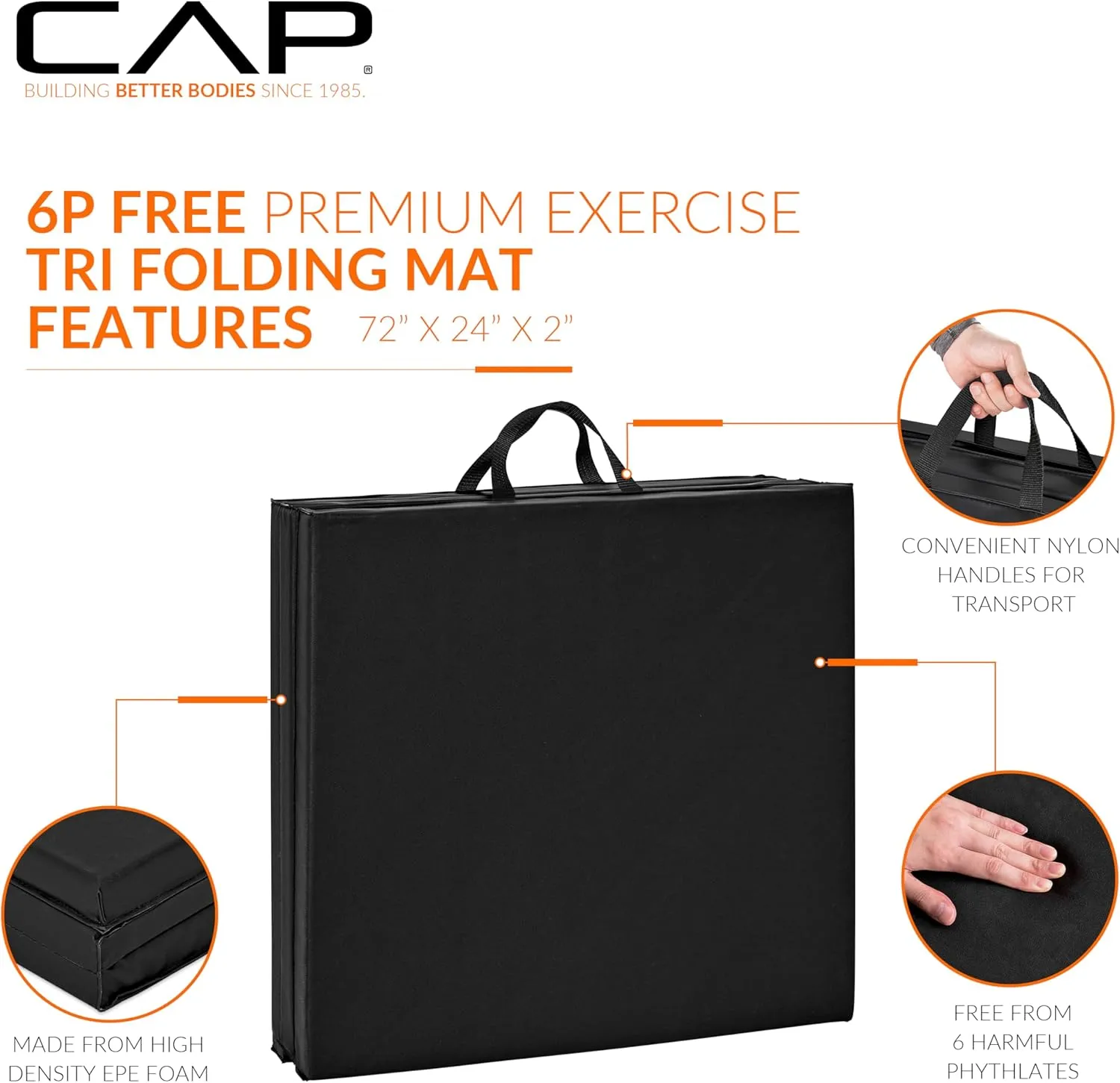 CAP Barbell All Purpose Folding Anti Tear Exercise Training Aerobic Fitness Gym & Gymnastics Balance Mat | Multiple options