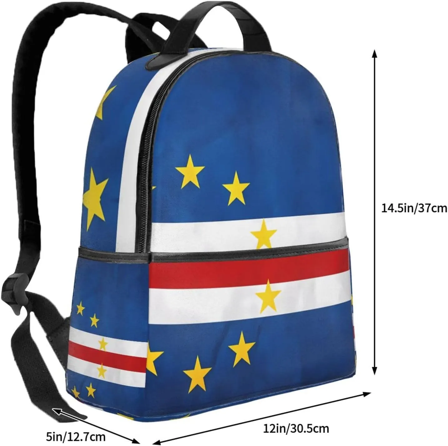 Cape Verde Cabo Verdean Flag Casual Backpacks Laptop Backpack Carry-on Daypack Sports Travel Rucksack Lightweight Working Bag for Outdoor Hiking Cycling Walking