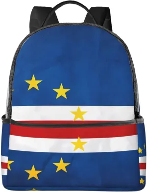 Cape Verde Cabo Verdean Flag Casual Backpacks Laptop Backpack Carry-on Daypack Sports Travel Rucksack Lightweight Working Bag for Outdoor Hiking Cycling Walking