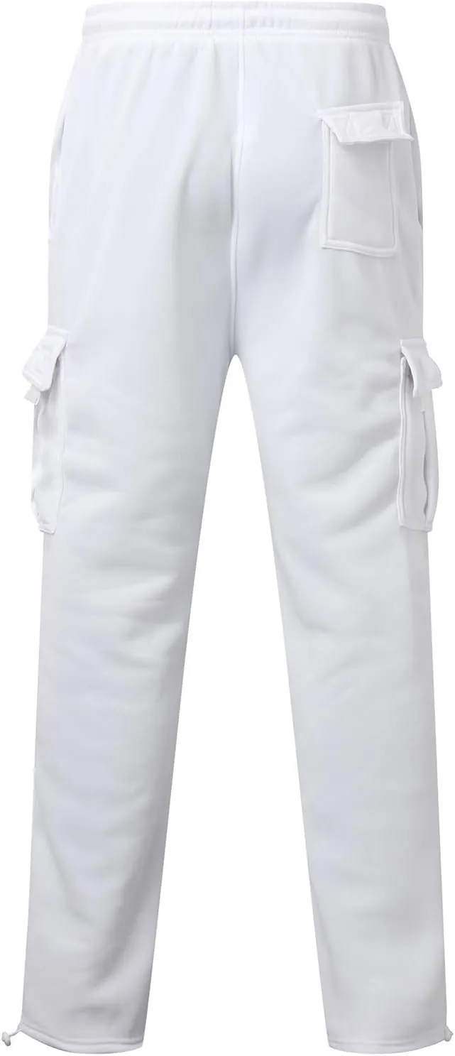 Cargo Sweatpants for Men Sports Casual Stretch Elastic Waist Drawstring Trousers Loose Fit Joggers with Pockets