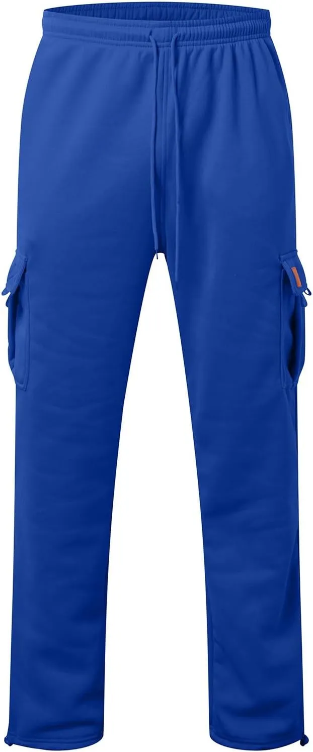 Cargo Sweatpants for Men Sports Casual Stretch Elastic Waist Drawstring Trousers Loose Fit Joggers with Pockets