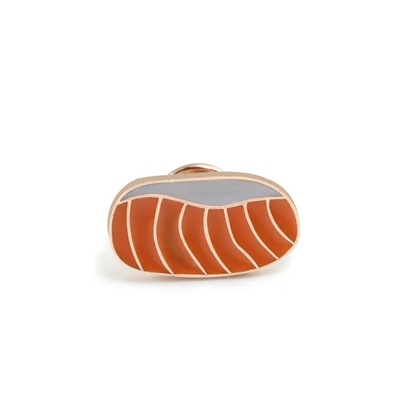 Cartoon Food Enamel Pins: Egg, Hamburger, Fries, Strawberry Cake