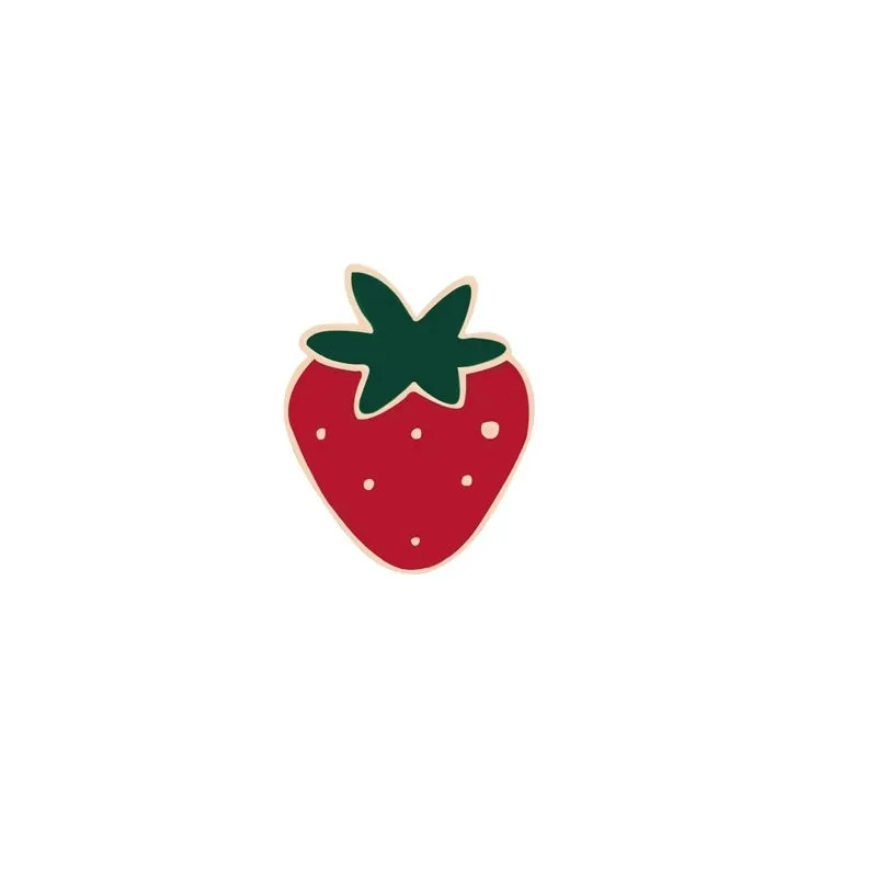 Cartoon Food Enamel Pins: Egg, Hamburger, Fries, Strawberry Cake