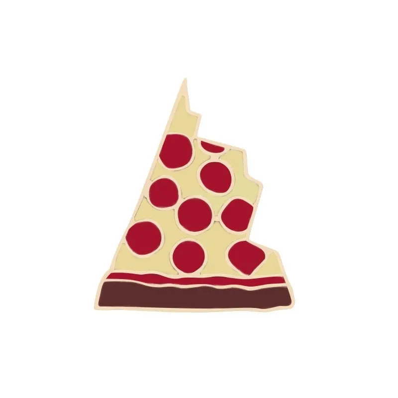 Cartoon Food Enamel Pins: Egg, Hamburger, Fries, Strawberry Cake