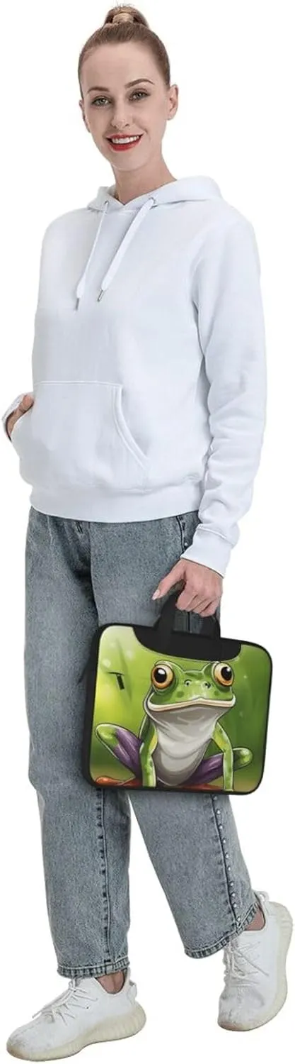 Cartoon frog Print Messenger Bag & Case Shoulder Strap Fashionable Laptop Bag for Business Travel