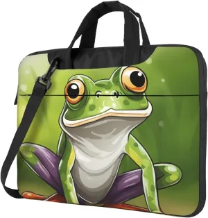 Cartoon frog Print Messenger Bag & Case Shoulder Strap Fashionable Laptop Bag for Business Travel