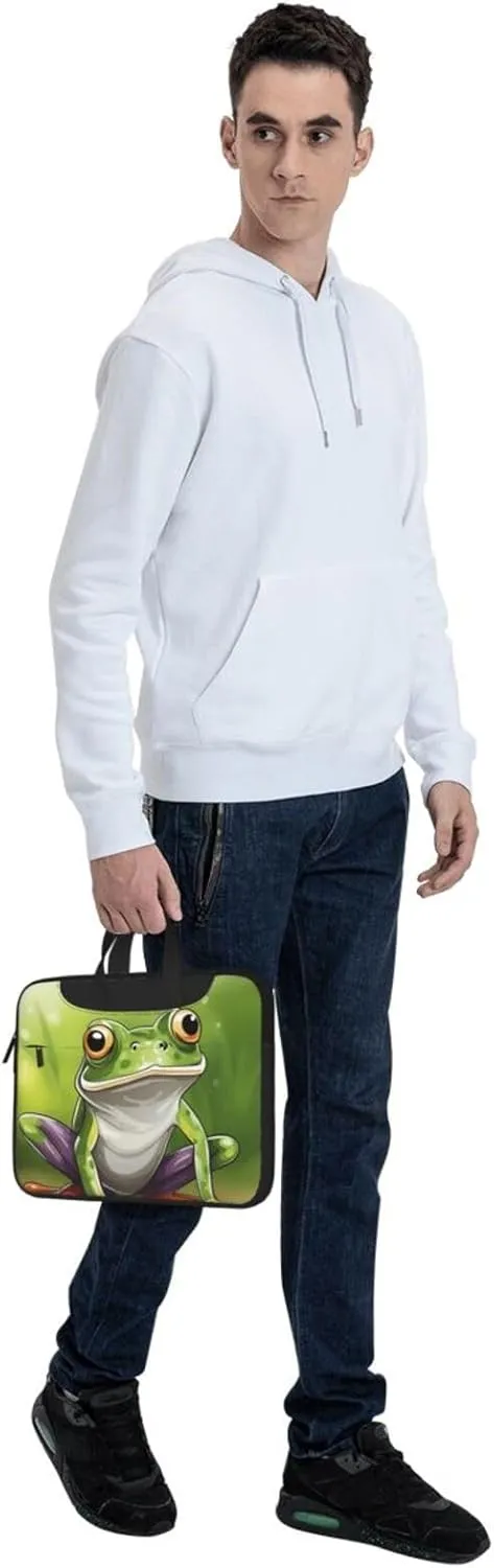 Cartoon frog Print Messenger Bag & Case Shoulder Strap Fashionable Laptop Bag for Business Travel