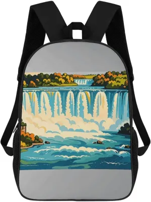Casual Backpack for Men Women Waterproof Lightweight Daypack Travel Laptop Bag Niagara Fall Print