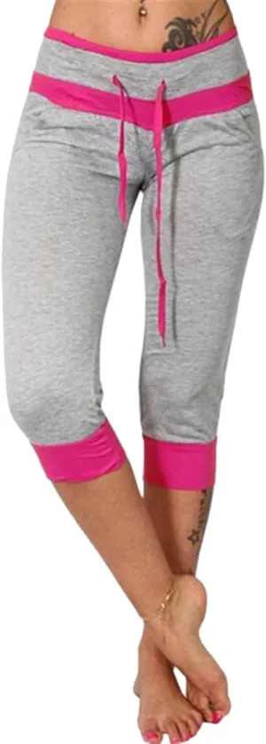 Casual Cropped Pants for Women Stretchy Soft Drawstring Workout Capri Pants Lightweight High Waisted Capri Leggings