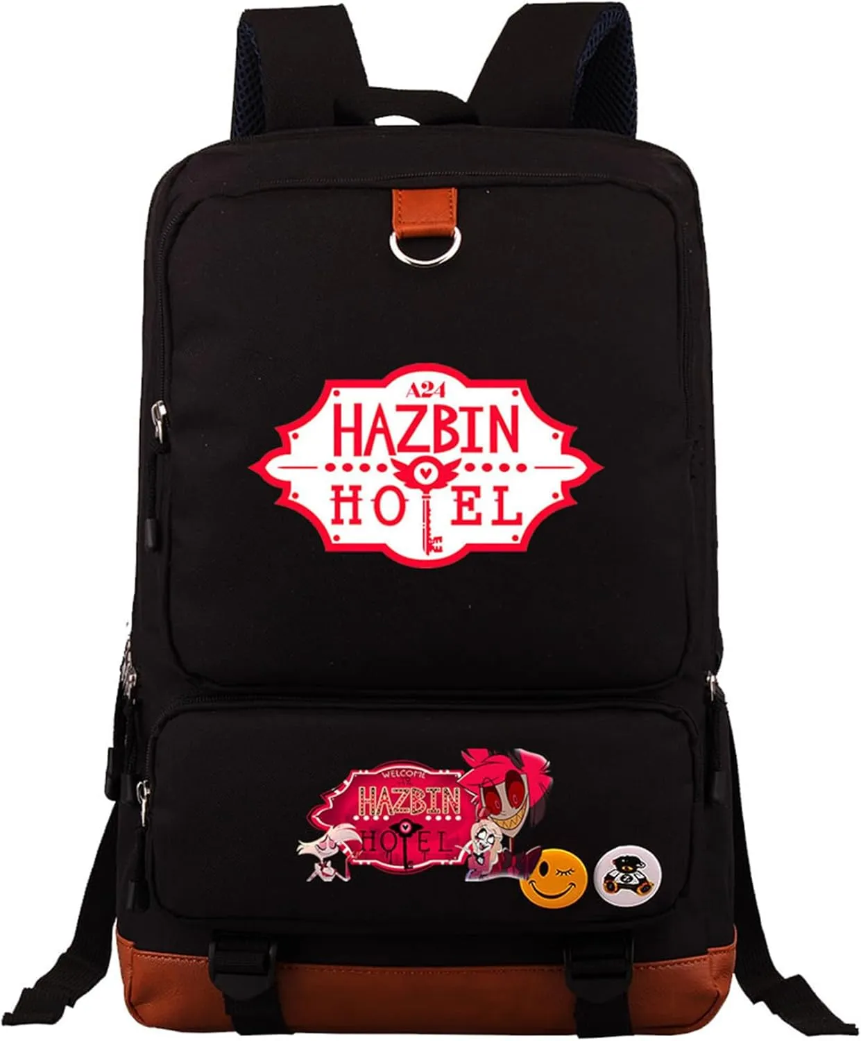 Casual Wear Resistant Laptop Bag-Hazbin Hotel Graphic Knapsack-Novelty Canvas Travel Knapsack,One Size