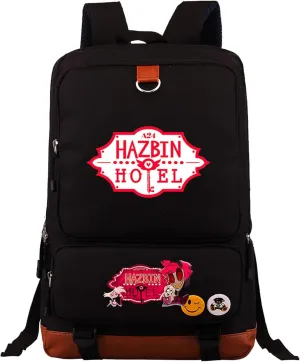 Casual Wear Resistant Laptop Bag-Hazbin Hotel Graphic Knapsack-Novelty Canvas Travel Knapsack,One Size