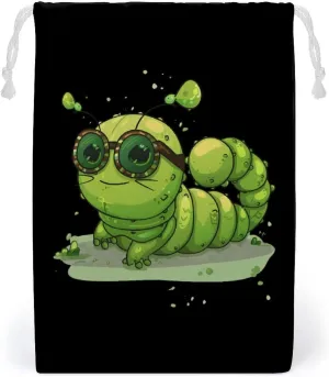 Caterpillar Glasses Insect Bug Drawstring Bag Portable Storage Bags Small Pouch for Sports Travel 20 * 25cm