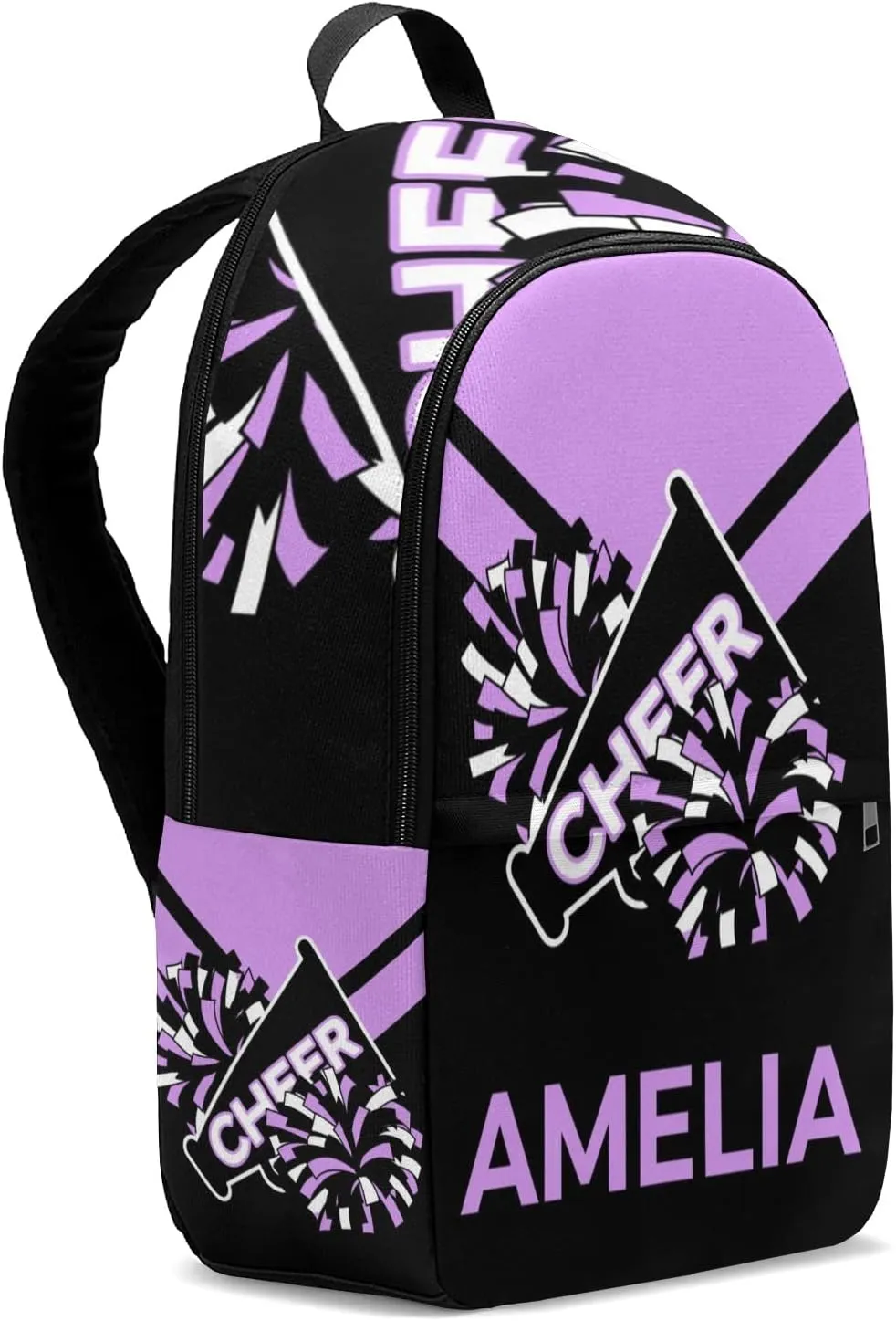 Cheerleader Purple 2 Personalized Backpack for Teen Boys Girls,Custom Travel Backpack Bookbag Casual Bag Name Gift