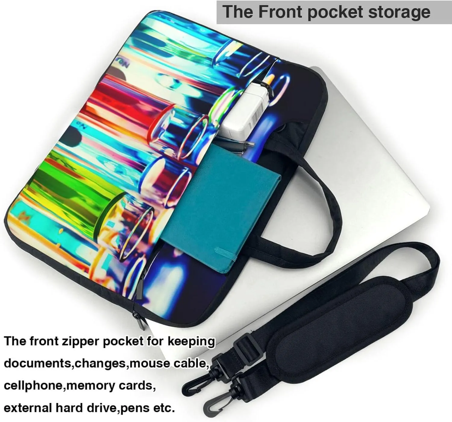Chemistry Test Tube Print Laptop Bag,Can Use It Freely As A Shoulder Bag,Crossbody Bag,And Briefcase