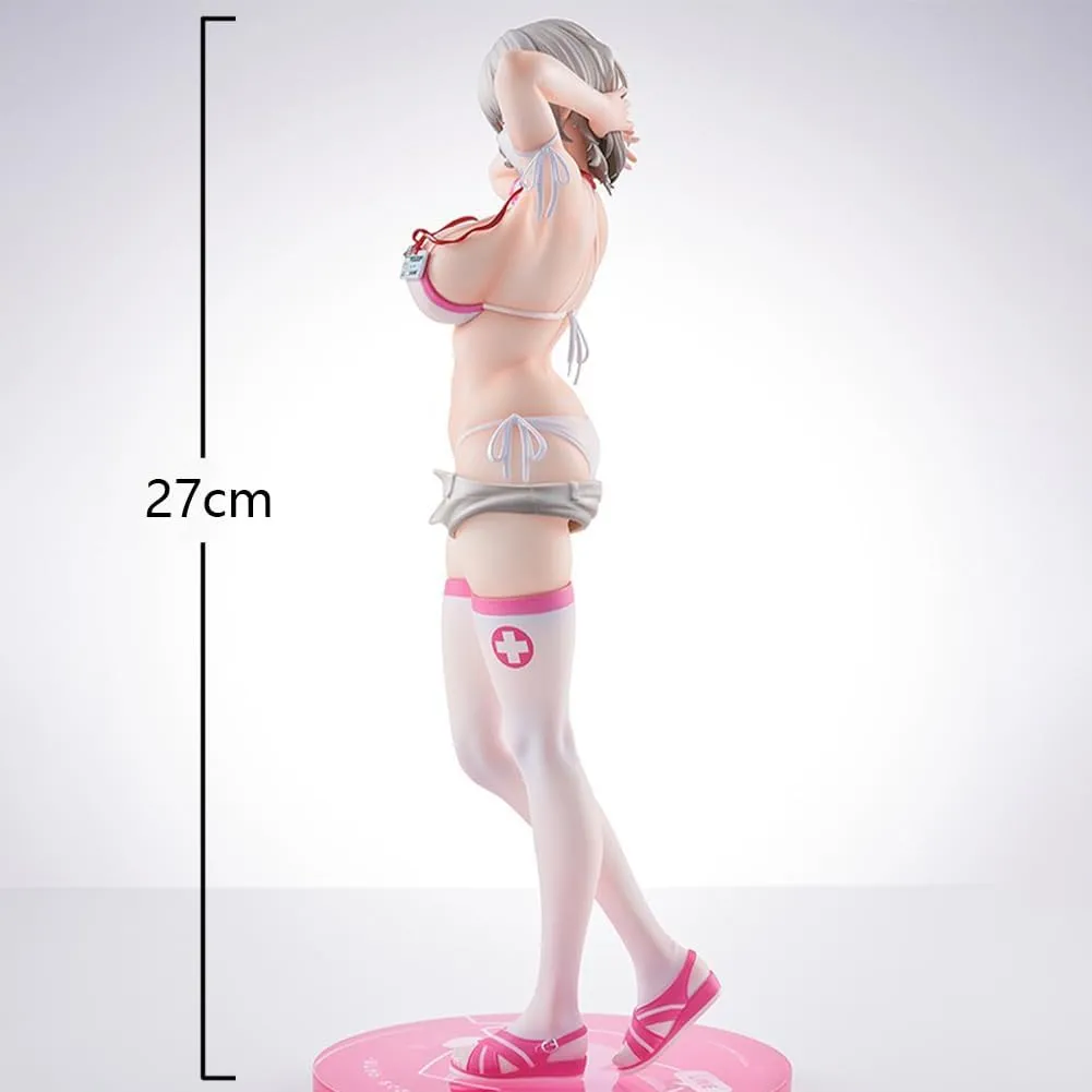 Chigusa Hoshikawa Figure Statue, 27cm Original Painting Figure Nurse Style Girl Figures Illustration Character Anime Figurine PVC Handmade Collectible Desktop Decoration