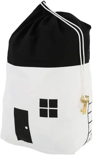 Children Toys Storage Bag Massive Capacity House Look Outdoor Carry Bag (White)