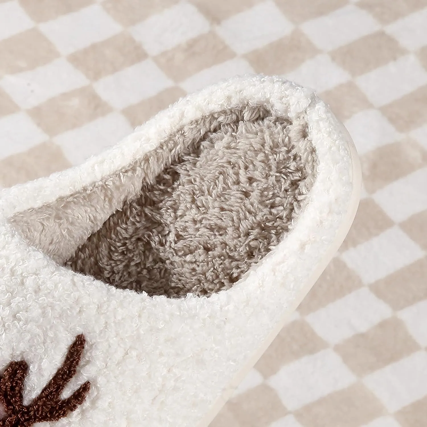 Christmas Santa Reindeer Slippers - Soft Plush Fuzzy Cozy House Slippers for Women Men Indoor Outdoor Shoes