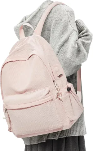 Classic Backpack For School Girls Boys Backpack with USB Charging Port College Back pack Lightweight Casual Daypacks Cute High School Bookbag for Students(Pink)