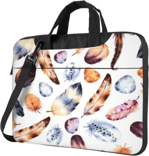 Colorful Peacock Feather Print Print Laptop Bag,Can Use It Freely As A Shoulder Bag,Crossbody Bag,And Briefcase