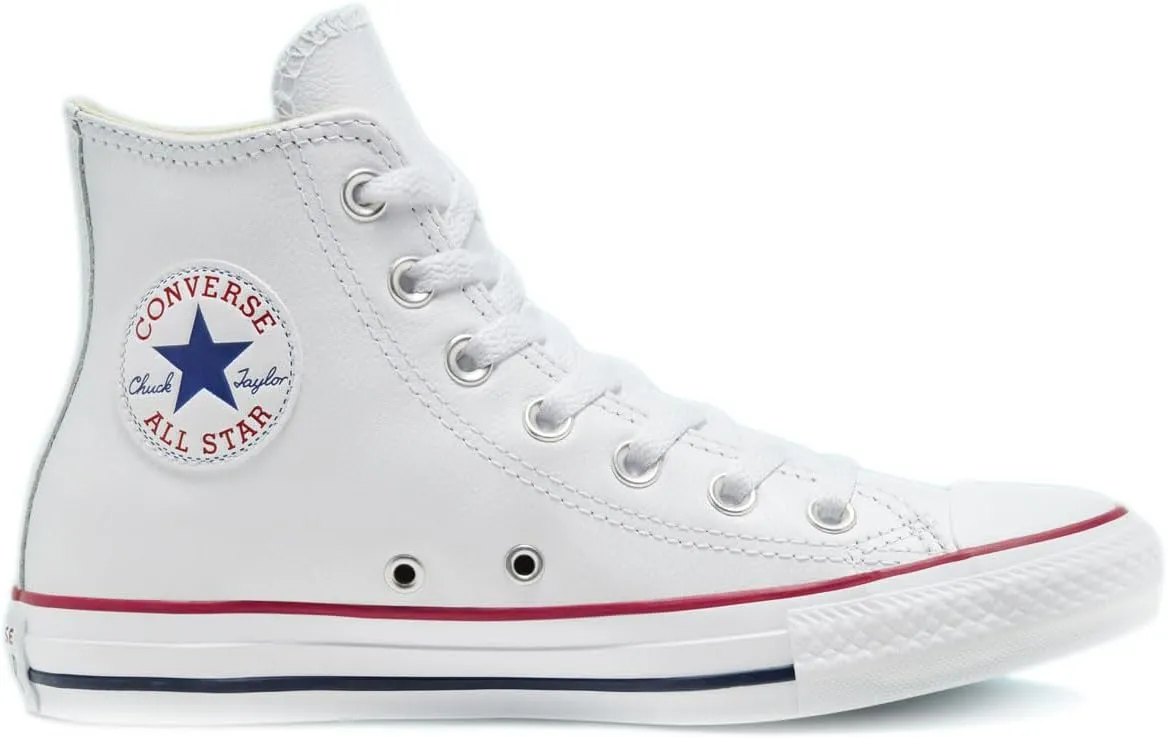 Converse Men's CTAS Leather Hi Top, White, Size 12