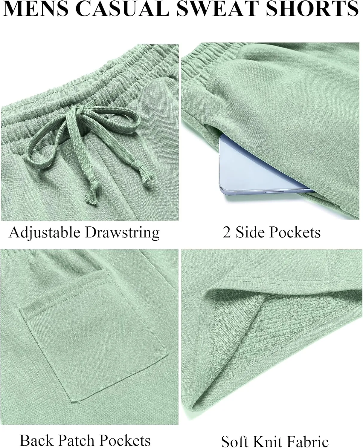 COOFANDY Men's Sweat Shorts 7 Inch Athletic Workout Shorts 2 Pack Casual Lounge Joggers Short Pants with Pockets